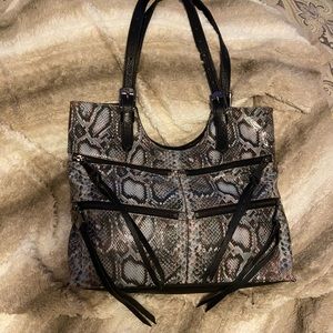 Aimee Kestenberg Snakeskin Emboss Multi Color Shoulder Bag